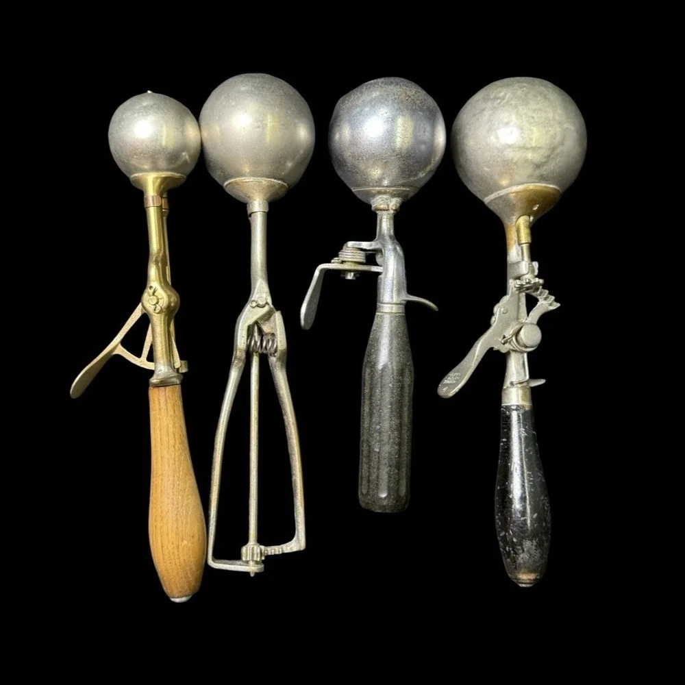Vintage Ice Cream Scoops Lot Of 4 Flawed FOR REPAIR - PARTS ONLY - FOR DISPLAY